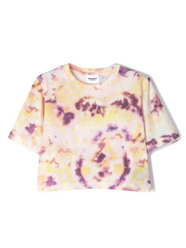 Zela Tie Dye Print Cropped Short Sleeve T-Shirt Yellow - ISABEL MARANT - BALAAN 1