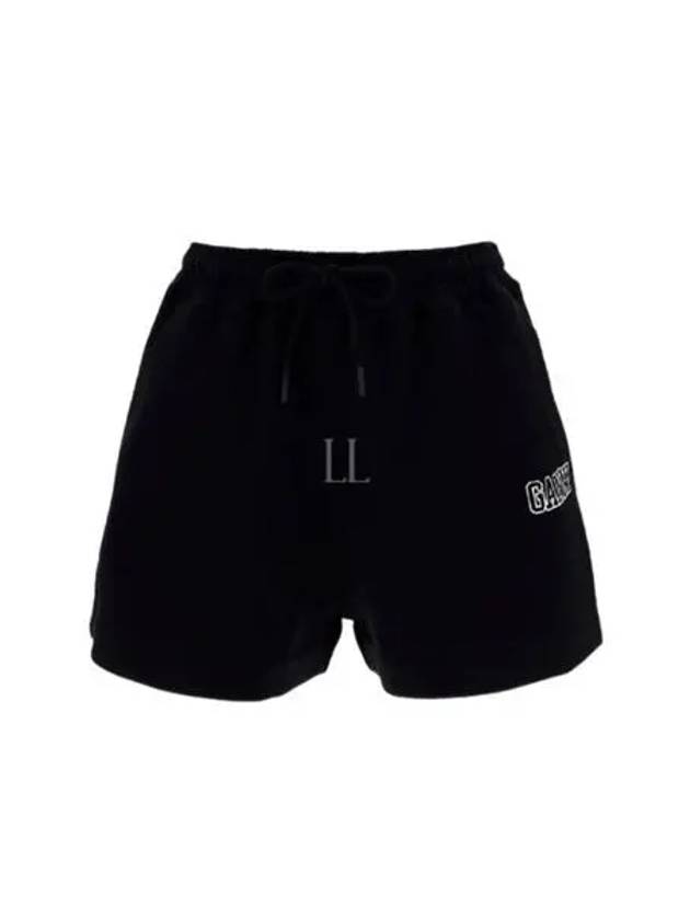 Women's Logo Drawstring Shorts Black - GANNI - BALAAN 2