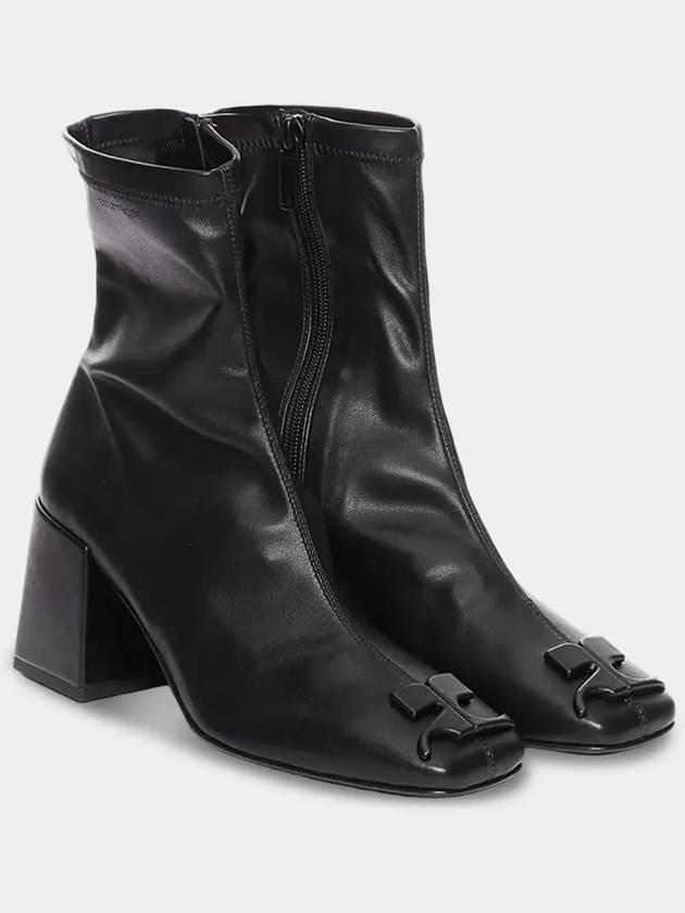 24 season Courrèges big logo leather ankle boots black - COURREGES - BALAAN 6