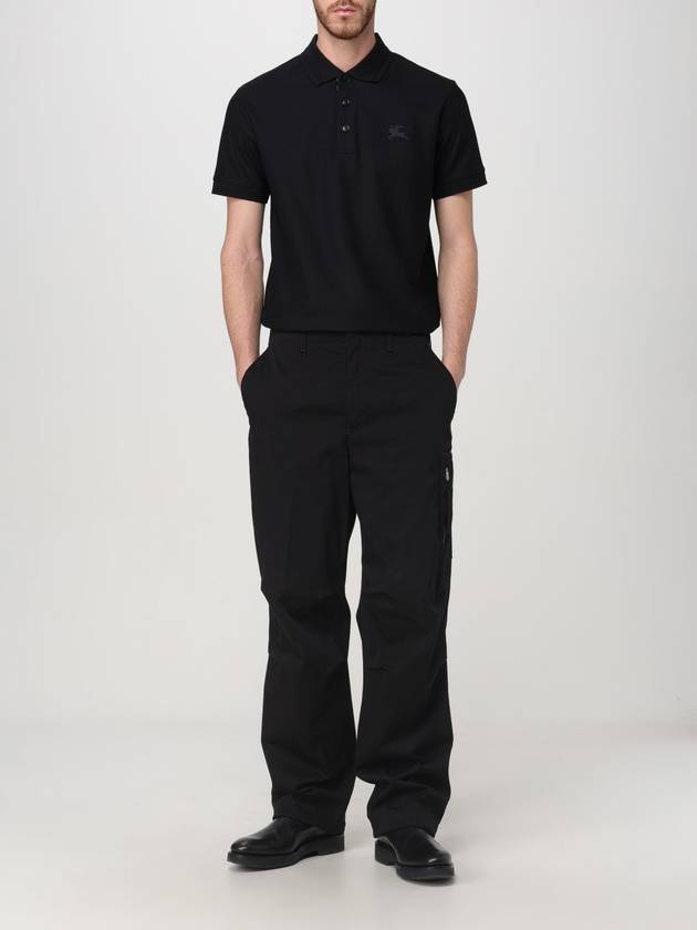 Cotton Polo Shirt Black - BURBERRY - BALAAN 3