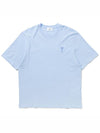 Heart Logo Cotton Jersey Short Sleeve T-Shirt Sky Blue - AMI - BALAAN 2