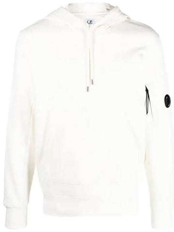 CP Company Lens Wappen Hooded Sweatshirt White 14CMSS023A0 - CP COMPANY - BALAAN 1