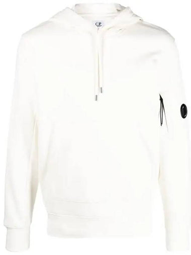 CP Company Lens Wappen Hooded Sweatshirt White 14CMSS023A0 - CP COMPANY - BALAAN 1