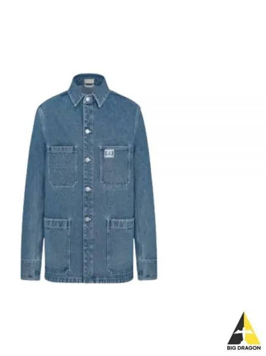 Charm Overshirt Cotton Twill Denim Jacket Blue - DIOR - BALAAN 2