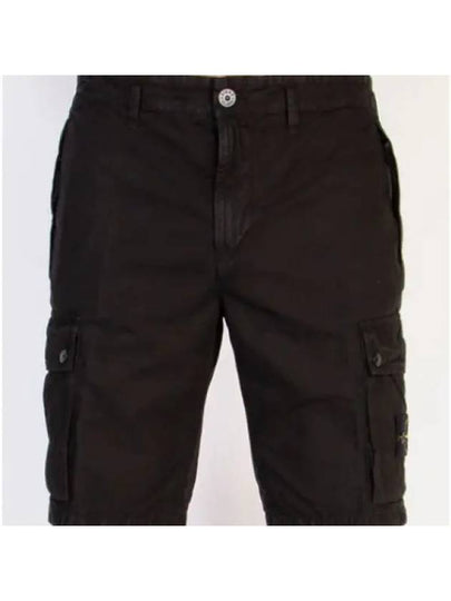 Logo Cotton Slim Cargo Shorts Black - STONE ISLAND - BALAAN 2