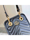 GG Marmont Gold Matelasse Leather Cross Mini Bag Black - GUCCI - BALAAN 5