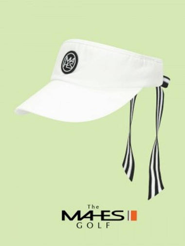 Logo sun cap visor white orange label high top ribbon sun cap EC00704 - MAHES - BALAAN 1