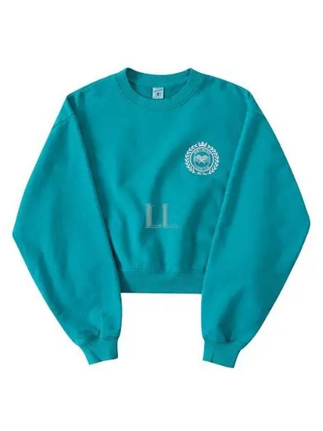 NY Country Club Crop Crew Neck Sweatshirt Blue - SPORTY & RICH - BALAAN 2