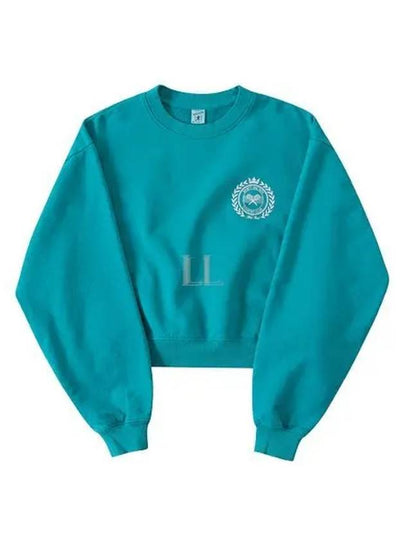 NY Country Club Crop Crew Neck Sweatshirt Blue - SPORTY & RICH - BALAAN 2