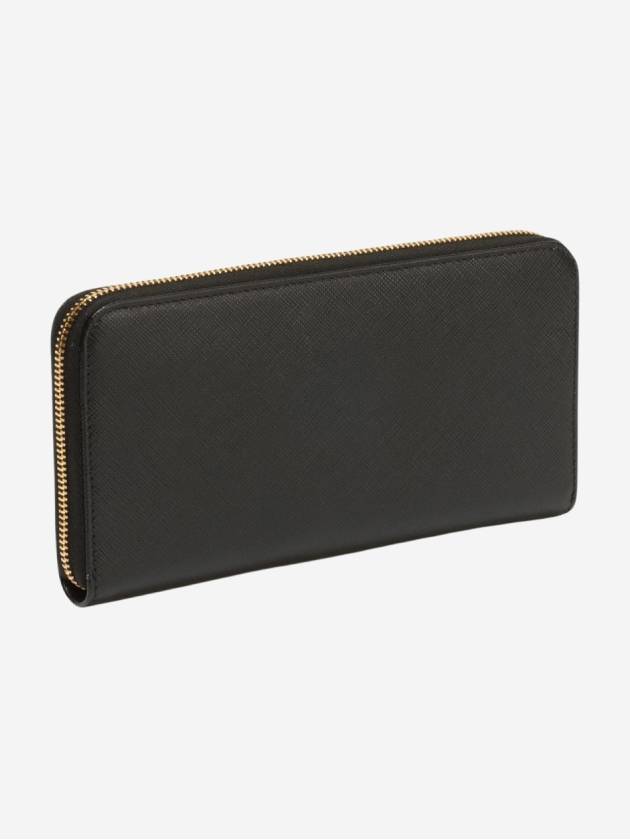 Saffiano Triangle Logo Long Wallet Black - PRADA - BALAAN 3