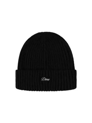 Cursive Fold Beanie Black - DIME - BALAAN 1