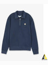 Fox Head Patch Half Zipper Sweatshirt Ink Blue - MAISON KITSUNE - BALAAN 2