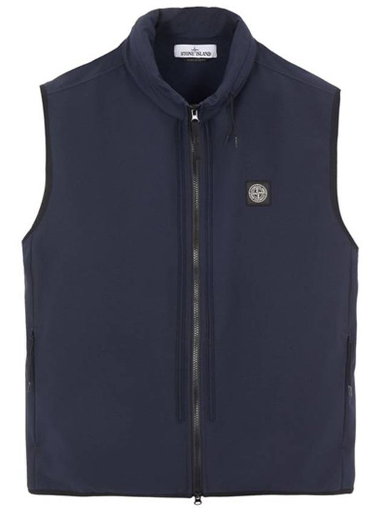 Logo Patch Softshell Vest Navy - STONE ISLAND - BALAAN 2