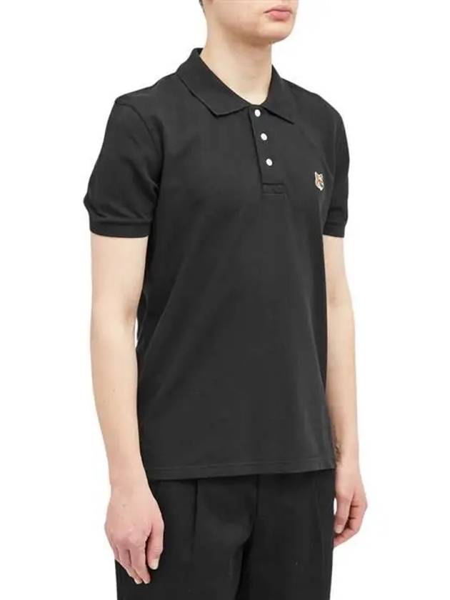 Fox Head Patch Cotton Polo Shirt Black - MAISON KITSUNE - BALAAN 3