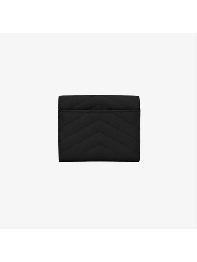 Matelasse Monogram Quilting Flap Half Wallet Black - SAINT LAURENT - BALAAN 5