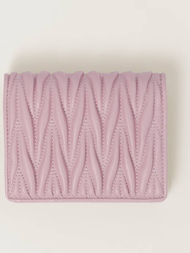 Matelasse Leather Half Wallet Alabaster Pink - MIU MIU - BALAAN 4