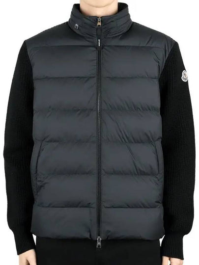 Men s Logo Patch Knit Padded Jacket Black 9B00032 M1131 999 - MONCLER - BALAAN 2