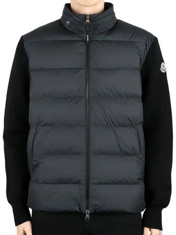 Men s Logo Patch Knit Padded Jacket Black 9B00032 M1131 999 - MONCLER - BALAAN 1