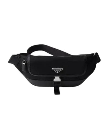 Re-Nylon Saffiano Leather Shoulder Bag Black - PRADA - BALAAN 1