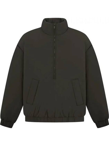 Nylon Puffer Half Zip Bomber Jacket Black - FEAR OF GOD ESSENTIALS - BALAAN 1