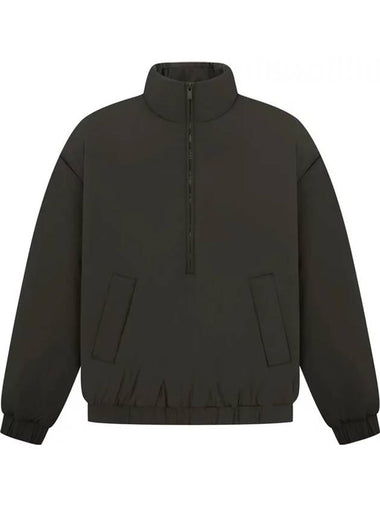 Nylon Puffer Half Zip Bomber Jacket Black - FEAR OF GOD ESSENTIALS - BALAAN 1