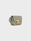 Triomphe Small Shiny Calfskin Cross Bag Green Clay - CELINE - BALAAN 3