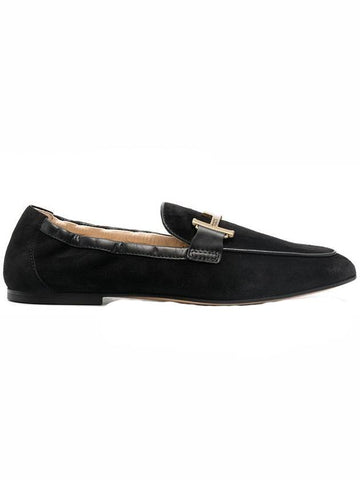 Women's Double T Loafer Black - TOD'S - BALAAN.