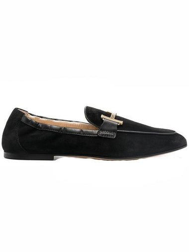 Women's Double T Loafers Black - TOD'S - BALAAN 1