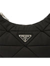 Triangle Logo Re-nylon Paddde Hobo Cross Bag Black - PRADA - BALAAN 9