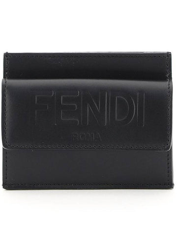 Logo Card Wallet Black - FENDI - BALAAN 1