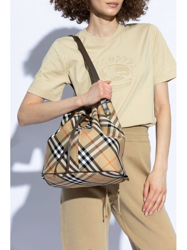 Check Cotton Bucket Bag Beige - BURBERRY - BALAAN 3