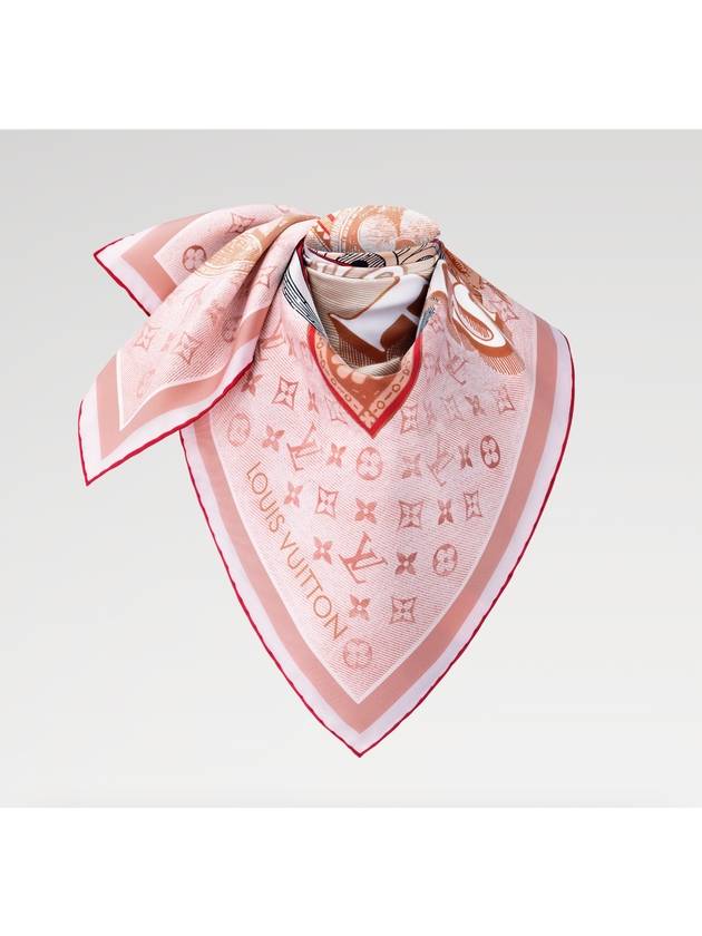 Malles Merveilleuses Square 90 Scarf Pink - LOUIS VUITTON - BALAAN 3