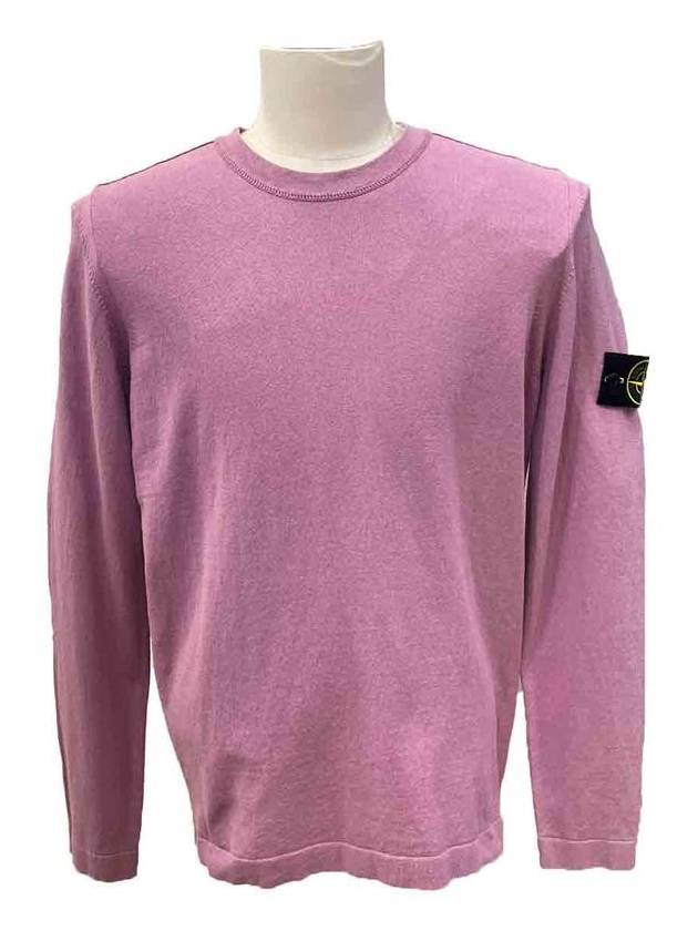 Wappen Patch Round Cotton Knit Top Purple - STONE ISLAND - BALAAN 2