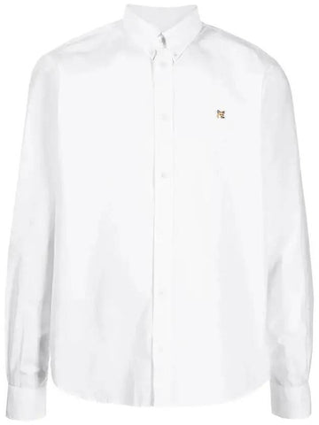 Small Fox Head Patch Classic Long Slevee Shirt White - MAISON KITSUNE - BALAAN 1