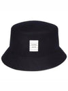 Logo Patch Wool Bucket Hat Navy - THOM BROWNE - BALAAN 2