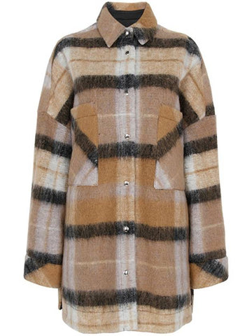 Beige Aponi Check Wool Coat WM100APONI BEI39 00001 - IRO - BALAAN 1