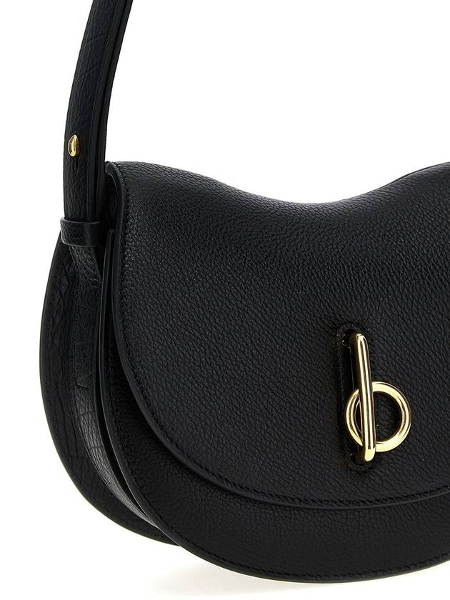 Rocking Horse Small Leather Shoulder Bag Black - BURBERRY - BALAAN 4