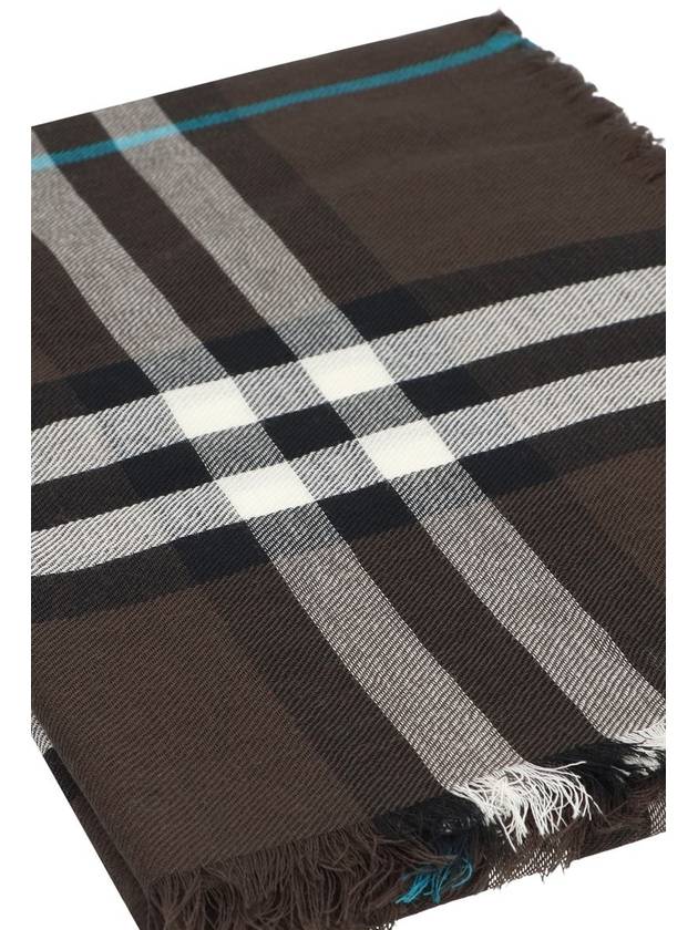 Check Wool Scarf Brown - BURBERRY - BALAAN 4