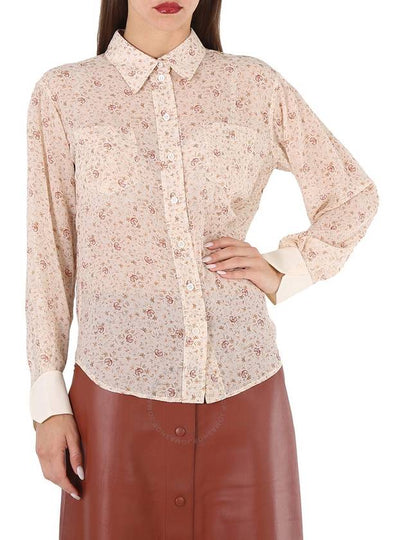 flower print silk shirt dew pink - CHLOE - BALAAN 2