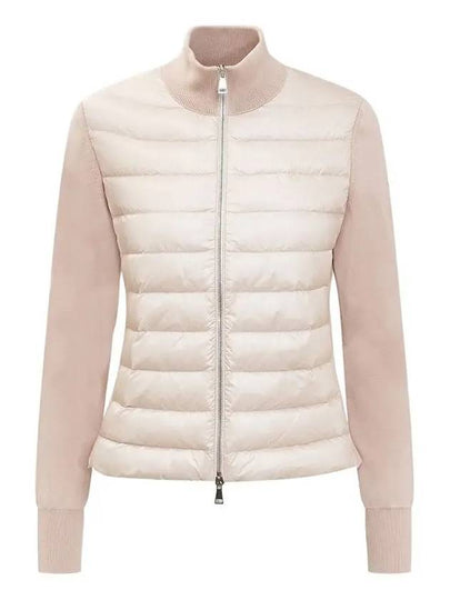 Logo Padded Wool Cardigan Pink - MONCLER - BALAAN 2