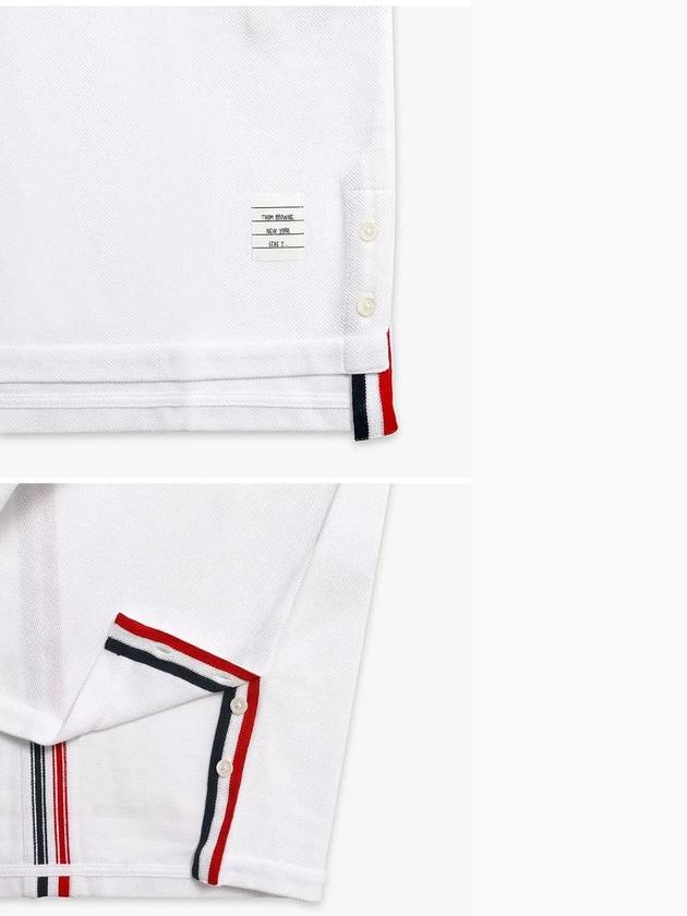 Men's Center Back Striped Short Sleeve T-Shirt White - THOM BROWNE - BALAAN 4