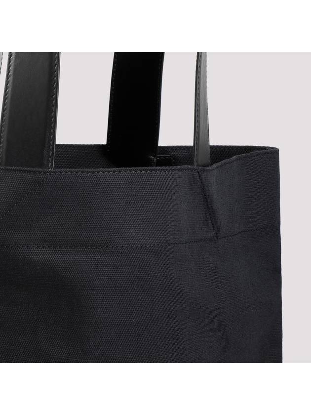 Logo Print Large Cotton Tote Bag Black - JIL SANDER - BALAAN 5