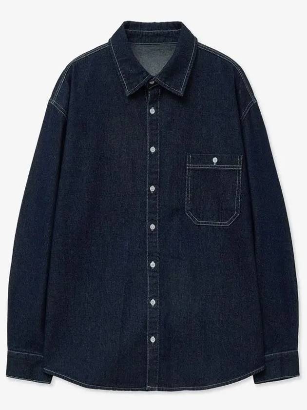 Overfit washed denim shirt dark indigo - BLONDNINE - BALAAN 6