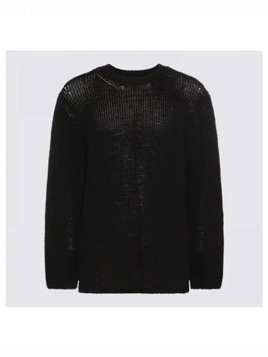 COMME des GARCONS HOMME PLUS Black Crew Neck Sheer Knit - COMME DES GARCONS - BALAAN 1