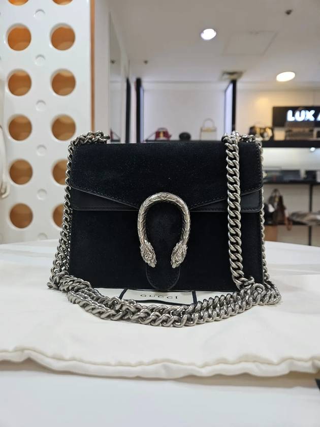 Dionysus suede leather mini black silver chain bag 421970 - GUCCI - BALAAN 1