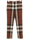 Women's Check Wool Tailored Pants Brown - BURBERRY - BALAAN 5