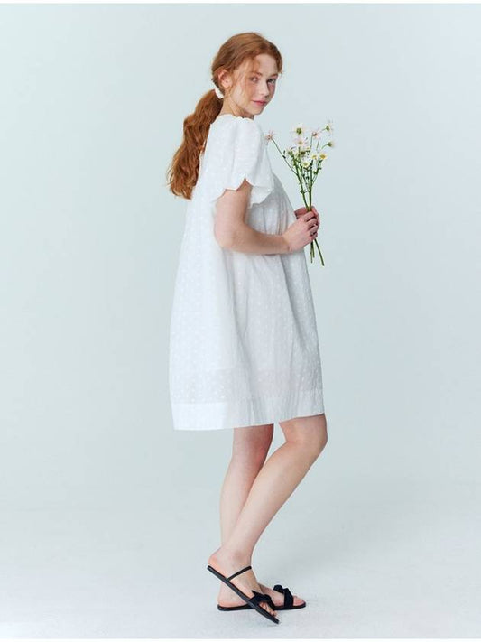Flower embroidery mini dress_white - OPENING SUNSHINE - BALAAN 1