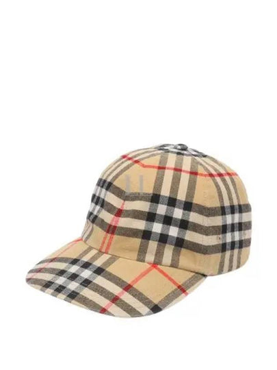 Check Cotton Ball Cap Beige - BURBERRY - BALAAN 2