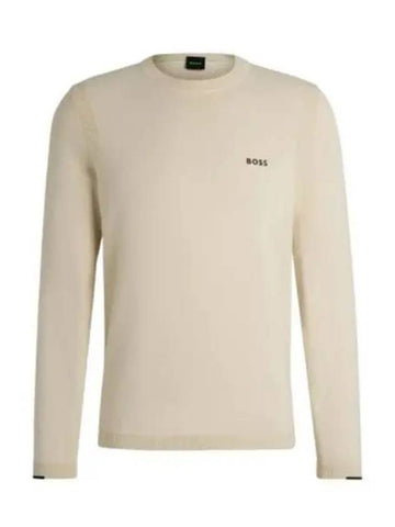 Green Ever Crew Neck Sweater 50498539 131 Logo Print Cotton Blend Regular Fit - HUGO BOSS - BALAAN 1