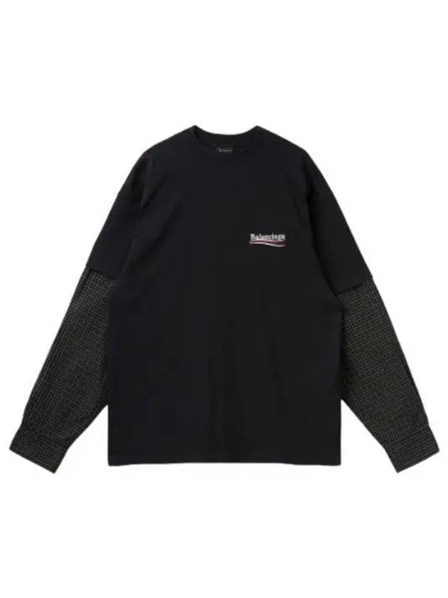 Layered political campaign t shirt black - BALENCIAGA - BALAAN 1